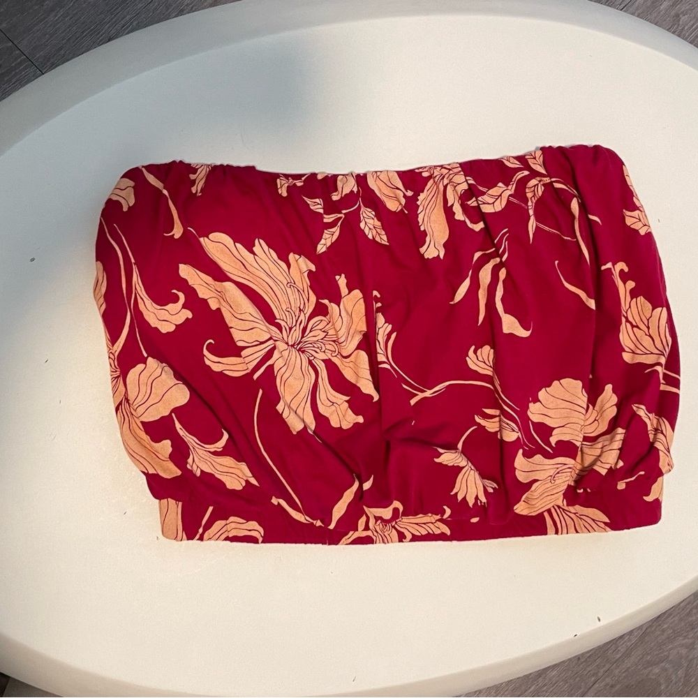 Floral Red Women's tube top